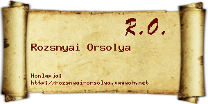 Rozsnyai Orsolya névjegykártya