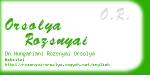 orsolya rozsnyai business card